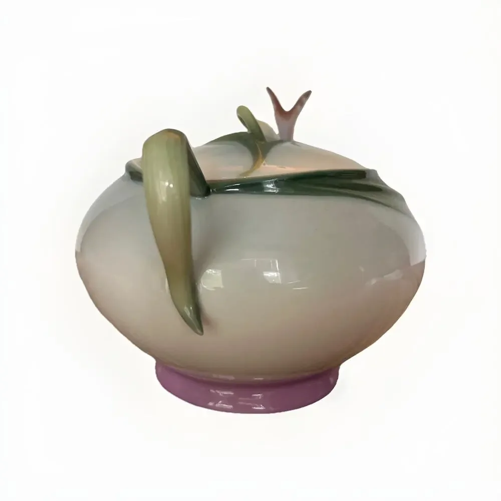 Franz Porcelain Butterfly Sugar Bowl w Lid XP1877 Sculpted Floral Fine China